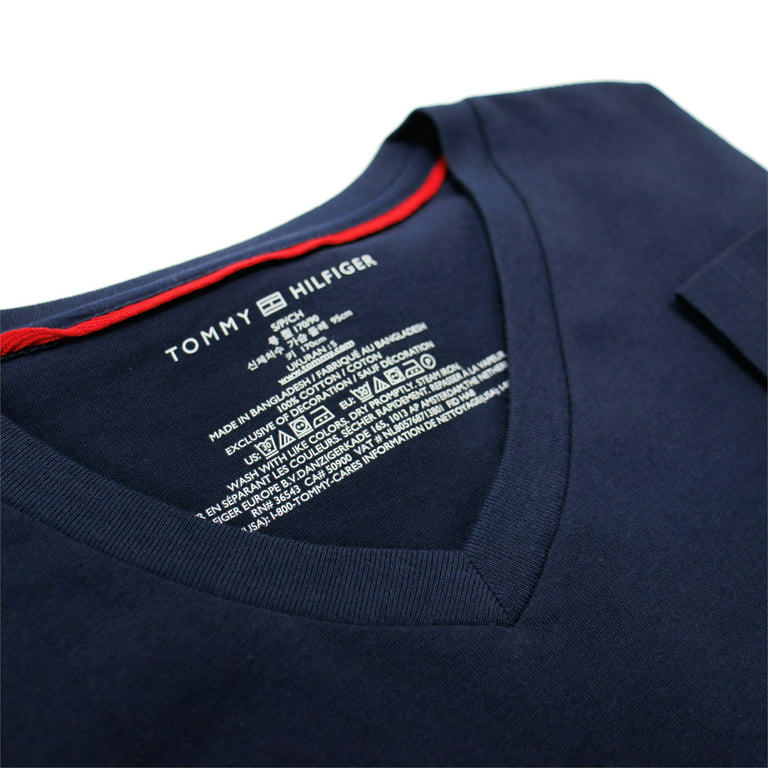 Men\'s Tommy Hilfiger 09T3140 Core Flag V-Neck T-Shirt (Dark Navy S)