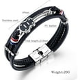 thumbnail image 2 of Mens Leather Bracelet Wristband Black Braided Cuff Music Treble Clef Rope Bass Guitar Bracelets Valentine Punk Gift for Him, 2 of 6