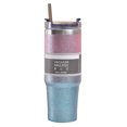 thumbnail image 1 of Taza de aislamiento de paja de 30 oz, termo de agua para coche con pintura de diamante (rosa y azul) Tmvgtek Para Estrenar, 1 of 9