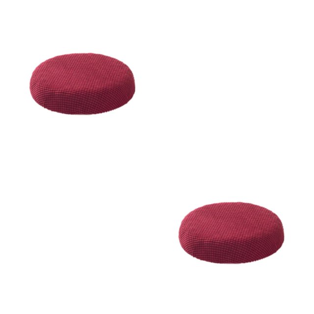 Cojines de taburete Ounissouiy poliéster con pinzas banda elástica de respaldo color vino rojo 2Conjunto