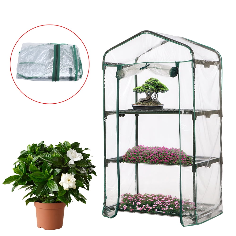 3 4 5 Tier Replacement Greenhouse Cover Mini Walk In Grow Bag PVC Plastic Garden 