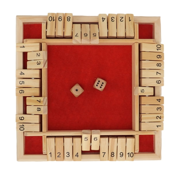 Juego de mesa de Madera Nikou con dados de cuatro caras color rojo