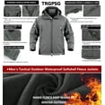 thumbnail image 2 of TRGPSG Men's Soft Shell Hooded Military Tactical Jacket 6 Zip-Pockets Hooded Outdoor Coat, 2 of 10