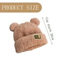 thumbnail image 3 of Cute Plush Bear Ear Beanie Hats;Women's & Girls' Winter Warm Faux Fur Knitted Caps;Adorable Design Bucket Hats with Bear Ears Pom Pom;Gift-worthy Autumn-Winter Fashion Accessory, 3 of 5