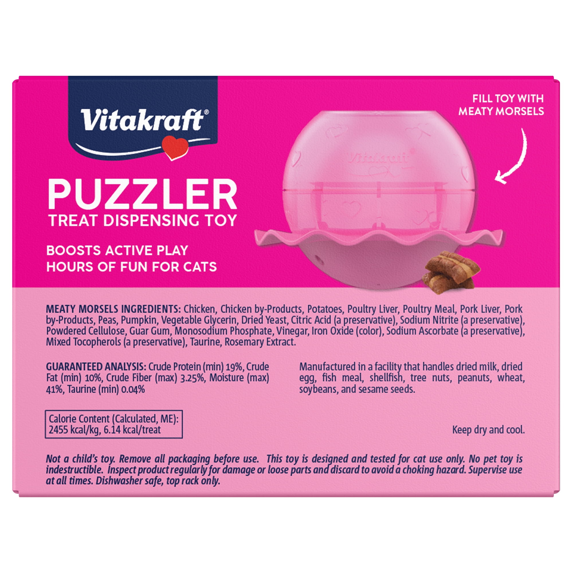 Vitakraft Toy Dispenser with Chicken Flavor Treats, 0.42 oz