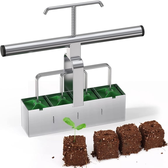 Extra Thick Heavy Duty 10 Pack 1020 Seed Starting Trays with Soil Blocker for Microgreens and Indoor Gardening