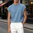 thumbnail image 4 of LIaqionyy Men's Sleeveless Shirts Crop Vest Top Crew Neck Comfortable Loose Running Pullover Tank Tops Clothes, 4 of 8