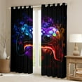 thumbnail image 2 of Manfei Neon Blue Gamepad Black Out Curtains for Kid, Modern Game Lover Curtains Pack of 2 (42x63 Each), Stripes Geometric Bedroom Curtains, Curtains and Drapes Home Decor, 2 of 6