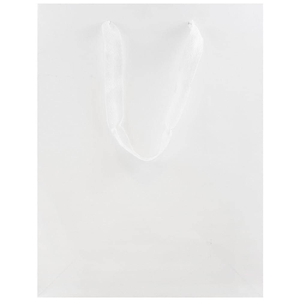 JAM Paper Matte Gift Bags, 10 x 13 x 5, White Kraft, 3/Pack, Large