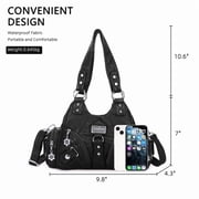 Angelkiss Hobo Shouder Women PU Wallet With Adjustable Shoulder Straps Crossbody Bag Single Shoulder Bag Multiple Pockets
