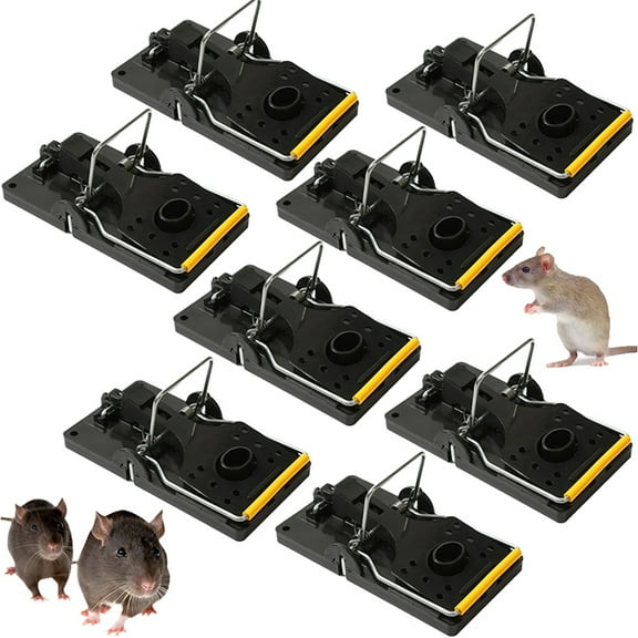 Elbourn 8-Pack Mouse Traps, Small Mice Traps Indoor for House, Quick Effective Sanitary Safe Mousetrap Catcher for Family and Pet