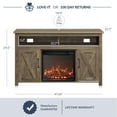 thumbnail image 5 of BELLEZE 48" Barn Door TV Stand Media Entertainment Center For TVs up to 50" with 18" Fireplace - Corin (Wood), 5 of 7