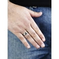 thumbnail image 2 of Crucible Jewelry Men's Brushed and Polished Ridged Titanium Band Ring (6mm), 2 of 3