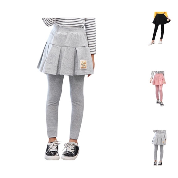 HJYCHN Skorts for Girls High Waist Elastic Pleated Skort with Built in Leggings for School and Daily Wear Back to School Clothes 5-6 Years