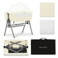 thumbnail image 6 of Dream On Me Lotus Bassinet and Bedside Sleeper in Ivory, Lightweight, Carry Bag Included, 6 of 9