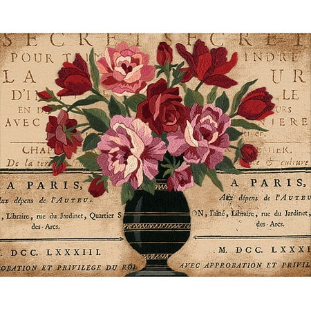 Dimensions "Parisian Bouquet" Crewel Kit, 14" x 11", Stitched In Wool and Thread