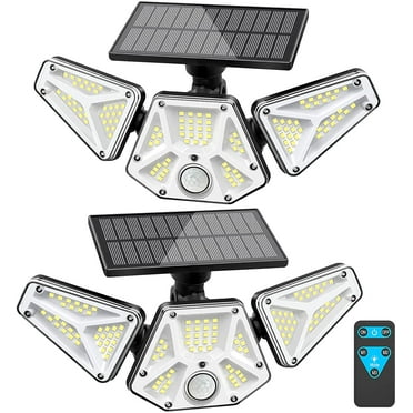 SZRSTH Solar Outdoor Lights, 2Pack Motion Sensor Flood Security Light with Remote Control for Outside Garage Yard