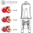 thumbnail image 3 of Pack Of 10, G9 Halogen Bulb 25w 230v 2 Pin Base Replacement Bulbs, Dimmable, Warm White, 3 of 5