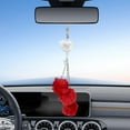thumbnail image 6 of Bling Car Interior Accessories,Happon Car Mirror Hanging Ornament for Women,Plush Ball Decor Ornament Pendant, Car Hanging Decoration Charm Pendant (Red), 6 of 6