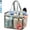 Grey, variant on Mesh Shower Caddy Tote, Portable College Bathroom Tote, Quick Hold , 8 Basket Pockets with Key Hook and 2 Oxford Handles