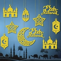 balikha 12 Pieces Ramadan Hanging Ornaments Eid Mubarak Pendants Sign Home Decor Islam Party Decorations for Ceiling Wall Door Window