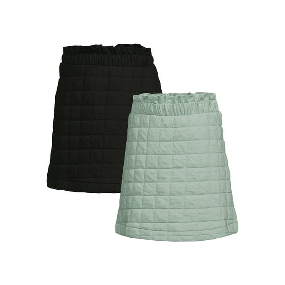 Wonder Nation Girls Quilted Skirt, 2-Pack, Sizes 4-18 & Plus