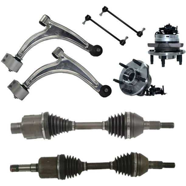 Detroit Axle Front CV Axles + Lower Control Arm + Wheel Bearing & Hub