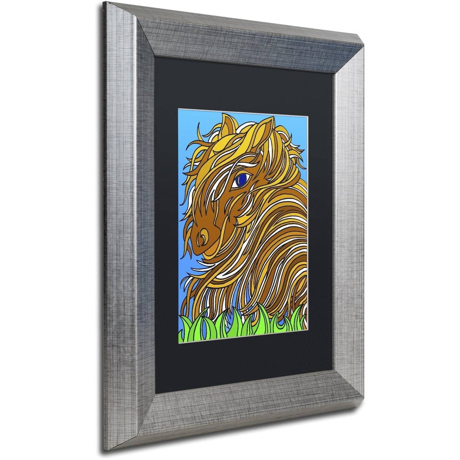 Trademark Fine Art "Harrington the Horse Alive" Canvas Art by Kathy G. Ahrens, Black Matte, Silver Frame