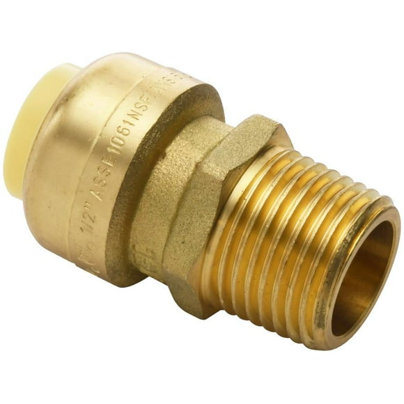 1/2" Push Fit x 1/2" MPT Push 'N' Connect Brass Adapter