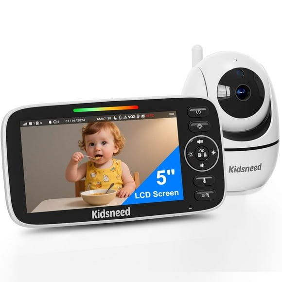 Monitor para Bebés Kidsneed SM530 720P Pantalla de 5" Visión Nocturna