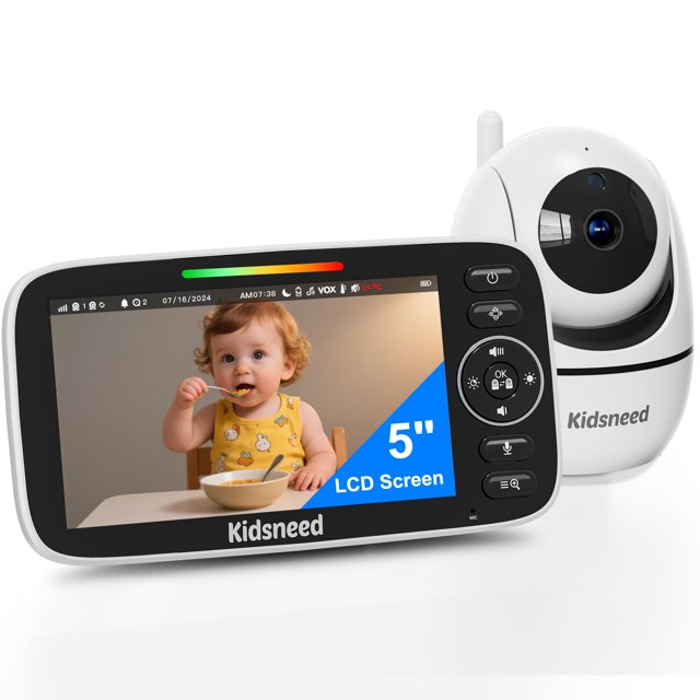 Monitor para Bebés Kidsneed SM530 720P Pantalla de 5" Visión Nocturna