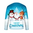 thumbnail image 4 of Camisas de Navidad Para Hombres Tops de Cuello Redondo Jersey de Manga Corta Casual Camiseta Con Estampado Realista de Muñeco de Nieve en 3D Odeerbi ODB195288, 4 of 5