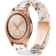 thumbnail image 3 of Bracelet en Résine Compatible avec Samsung Galaxy Watch Active 2 (44mm/40mm)/Active, Galaxy Watch 42mm R810, Gear Sport, Gear S2 Classic, Ticwatch E, Bracelet de Mode pour Femmes et Hommes (Nougat Blanc), 3 of 7
