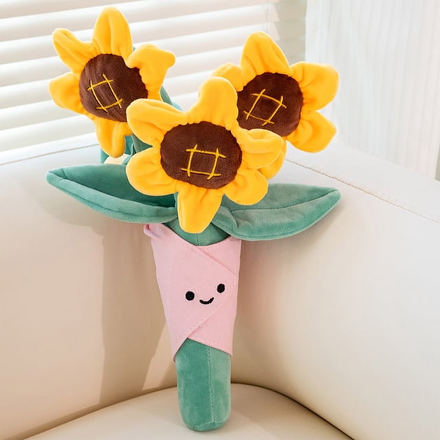Jellycat Amuseables Sunflower Bouquet 14" Plush Toy - Ultra Soft Stuffed Animal, Easter Gift