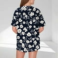 thumbnail image 4 of Pajamas Sets for Women 2 Piece Shorts Casual Loose Printing Round Neck Short Sleeved Shorts Pajamas Suit, 4 of 6