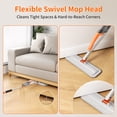 thumbnail image 5 of SEFREG Spray Mop for Foor Cleaning with 4 Washable Microfiber Pads,Refillable Bottle,Functional Scraper,360°Rotating Head,One-Handed Operation,Multi-Surface Wet/Dry Use,Aluminum Pole,White&Orange, 5 of 13