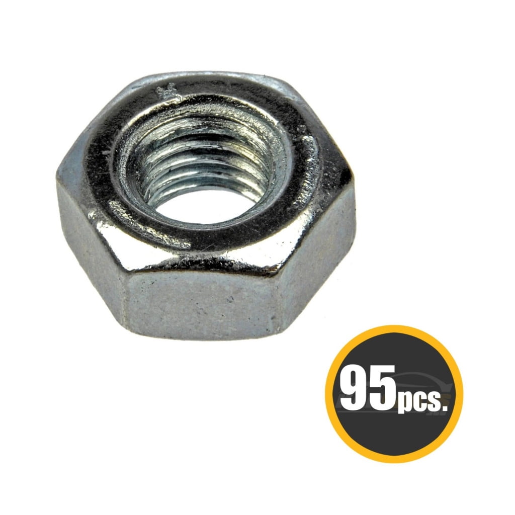 KarParts360 Hex Nuts | Zinc Clear Finish | Fine Thread | 1/4-28 Inches Callout Size | 1/4-28 Thread Size | 95 pieces