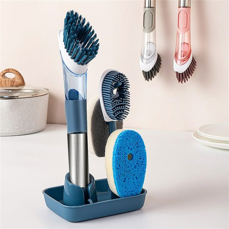 Cleaning Tools Silicone Dish Brush for Kitchen Soap Dispenser Dishwashing  Household Useful Things Home Other Accessories Gadgets