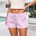 thumbnail image 2 of Bermuda Shorts for Women 2026 Summer Casual Striped Drawstring High Waisted Beach Shorts Stretchy Athletic Workout Shorts with Pockets, 2 of 6