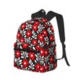 thumbnail image 2 of Picia Red Floral Large Capacity Backpack Classic Style Backpack Casual Backpack Water-Resistant School Work Travel Outdoor Backpack, 2 of 8