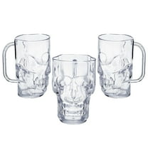 Clear Plastic Skull Mug - Party Supplies - 12 Pieces