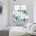 thumbnail image 3 of Blue Hydrangea Kitchen Curtains Window Panels, Farmhouse Butterfly Spring Floral Insulated Window Treatment Curtain, Grommet Curtains for Bedroom/Living Room/Bathroom, 2 Piece 52"Wx72"L, 3 of 8