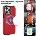 thumbnail image 7 of Designed for iPhone 12 / 12 Pro Case Strong Magsafe, Vintage PU Leather Soft Snap-on Back Cover Slim Protective Shockproof Wireless Charging Phone Case Cover for iPhone 12 / 12 Pro, Red, 7 of 7