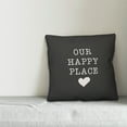 thumbnail image 2 of Creative Products Our Happy Place Black and White 16x16 Indoor / Outdoor Pillow, 2 of 2