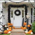 thumbnail image 4 of 6ft Black Pine Halloween Garland with 60 Lights, Artificial Norfolk Pine Wreath, Decorative Greenery Vine for Mantel, Stair, Door & Holiday Party Decoration, 4 of 8