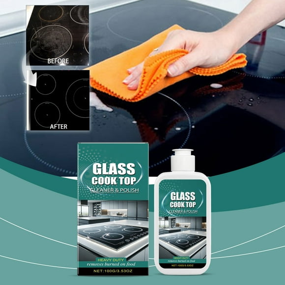 NAOJIE Ceramic and Glass Cooktop Cleaner - Heavy Duty Cleaner and Polish - 3.5oz,Stove Top Cleaner,Glass Cooktop Cleaner,Glass Stovetop Cleaner