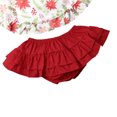 thumbnail image 5 of Styles I Love Infant Baby Girls Chic Cross Open Back Top and Ruffle Bloomers Chic Patterned Sunsuit Summer Outfit (Floral 2pcs Set, 70/3-6 Months), 5 of 6