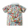 thumbnail image 6 of TFEOQRY Toddler Boys Cotton Beach Shirt Summer Toddler Kids Baby Hawaiian Casual Beach Wear Print Short-sleeved Shirt Top Gray, 6 of 8