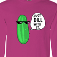 thumbnail image 4 of Inktastic Just Dill with It Chill Dill Pickle in Sunglasses Long Sleeve T-Shirt, 4 of 5