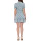 thumbnail image 3 of INSPIRE CHIC Vestido de Chifón con Volantes Florales y Lazo para Mujeres, Manga Corta Puff, Corte Ajustado y Amplio, XL Azul-Blanco, 3 of 6